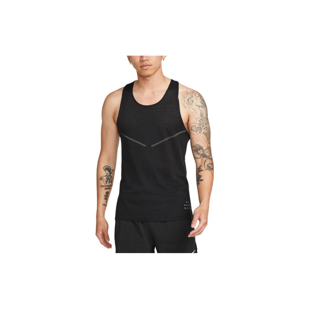 Nike Run Division Pinnacle Quick-Dry Breathable Running Tank Top Men Tops Black DM4776-010