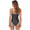 Satin Color Block One Piece Swimsuit for Women Square Neck Adjustable Straps Bathing Suit with Edges Design for Pool Summer