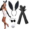 Rabbit Ears Headband Cosplay Costume Hairhoop Necktie Arm Gloves Party Headpiece Masquerades Headdress Animes Outfit