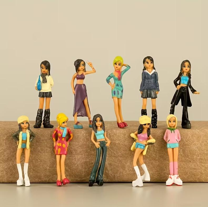 Набор фигурок девушки (Fashion Girls), 10 шт. игровые миниатюрные фигурки набор кукол мини 6.5 см