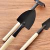 3 Piece Set Mini Gardening Potting Tools Wooden Handle Shovel Rake Shovel Multifunctional Household Plant Bonsai Tools