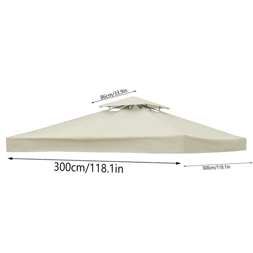 3x3M Garden Gazebo Top Cover Canopy Replacement Top Canopy Cover 2 Tier Outdoor Patio Garden Tent Roof Top for Patio Sunshade
