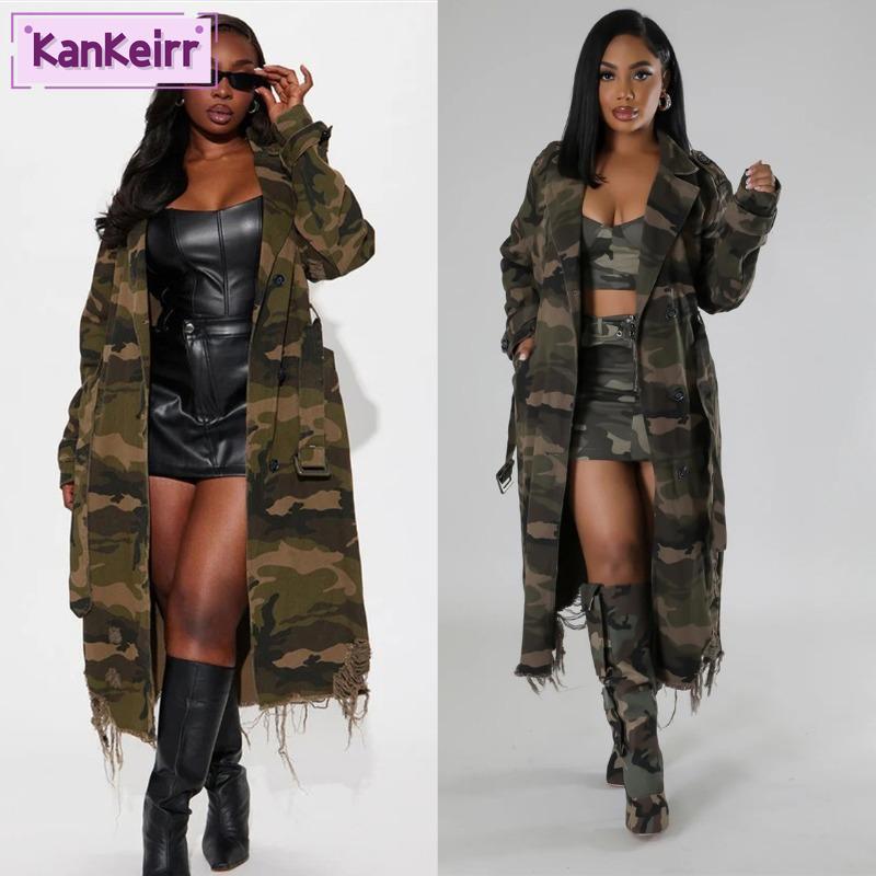 KANKEIRR ז'קטים ומעילים עם שרוולים ארוכים של שרוולים ארוכים של סתיו חורף וינטג' לנשים