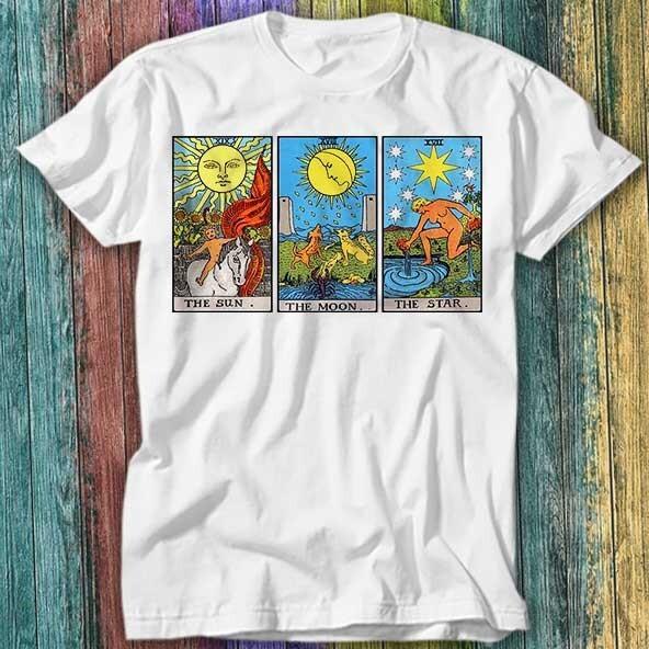 

Tarot Cards Magic The Sun Moon Star T Shirt Top Tee 466 L