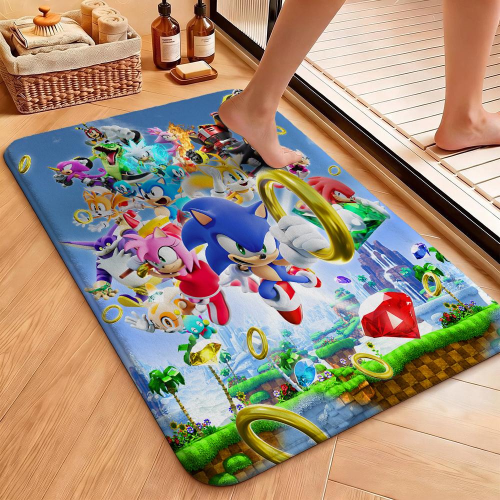 Sonic Hedgehog Carpet Floor Mat Shaggy Rug 8X10 Rug Kids Room Rug Kitchen Floor Mat Fast Drying