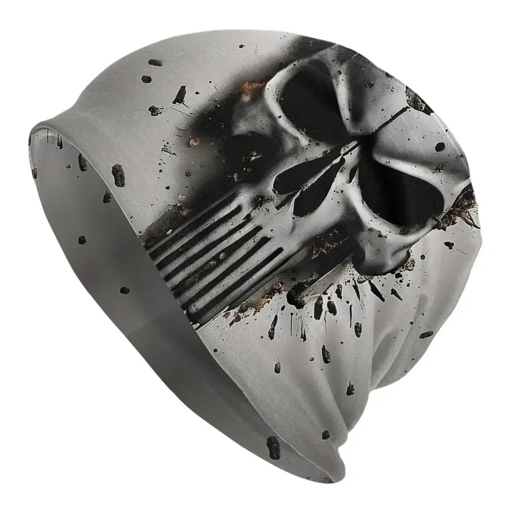 Heavy Metal Skeleton Skull Punishers Warm Knitted Cap Fashion Bonnet Hat Autumn Winter Outdoor Beanies Hats for Unisex Adult