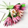 Artificial King Protea Flowers Lifelike Tropical Floral Arrangements Faux Protea Cynaroide with Stem for Wedding Centerpiece Home Office Table Decor
