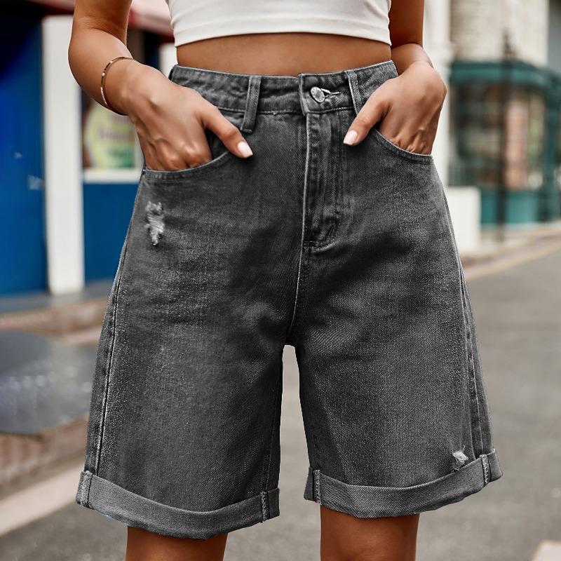 Women's Fashion Ripped Denim Casual Shorts