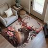 Floral Deer Rug Home Carpet Non Slip Office Decor Gift Living Room Bedroom