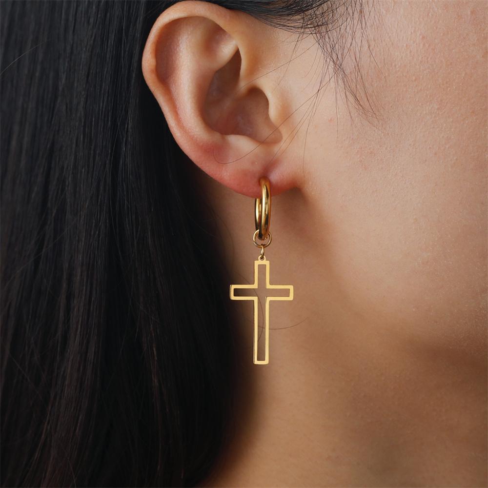 My Shape Fashion Lightning Earrings Women Men Hiphop Hoop Earring Stainless Steel Gold Punk Jewelry Party Ear Accessories