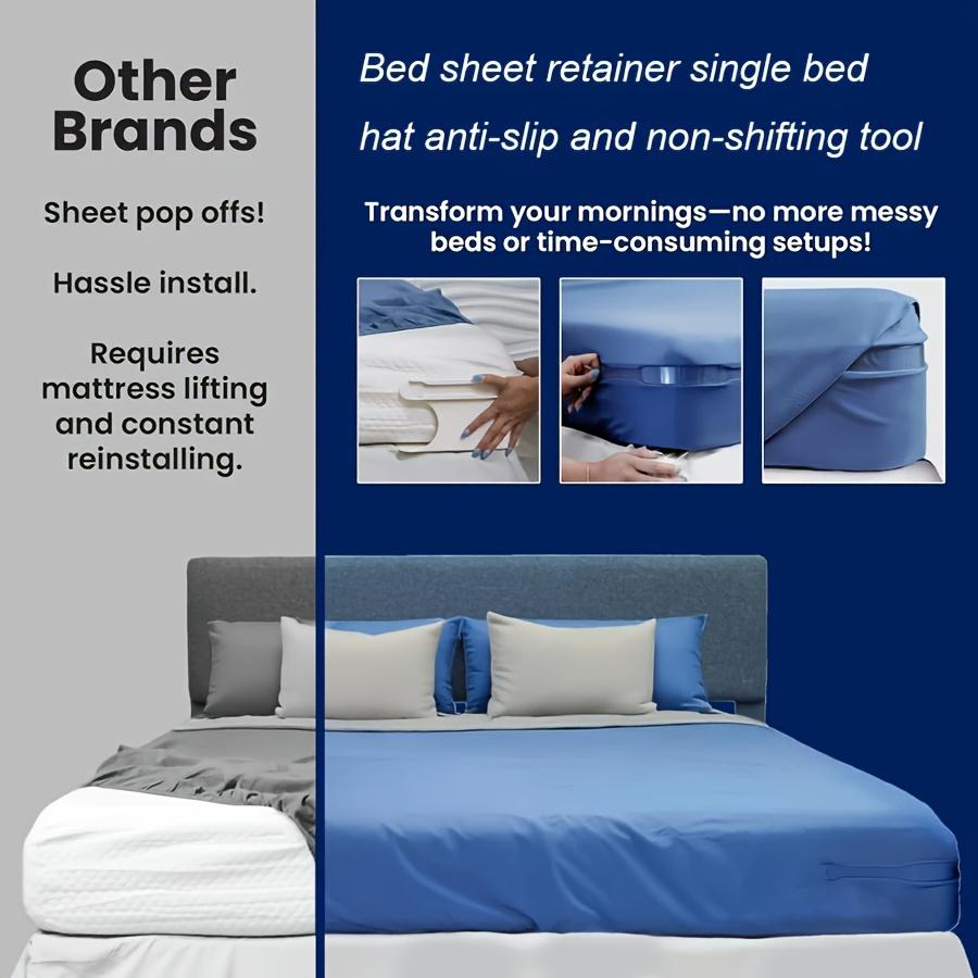 4 Heavy Bed Sheet Holders - Non-slip, Safe Mattress Straps Suitable for All Sizes of Bed Sheets, Easy to Install, Secure