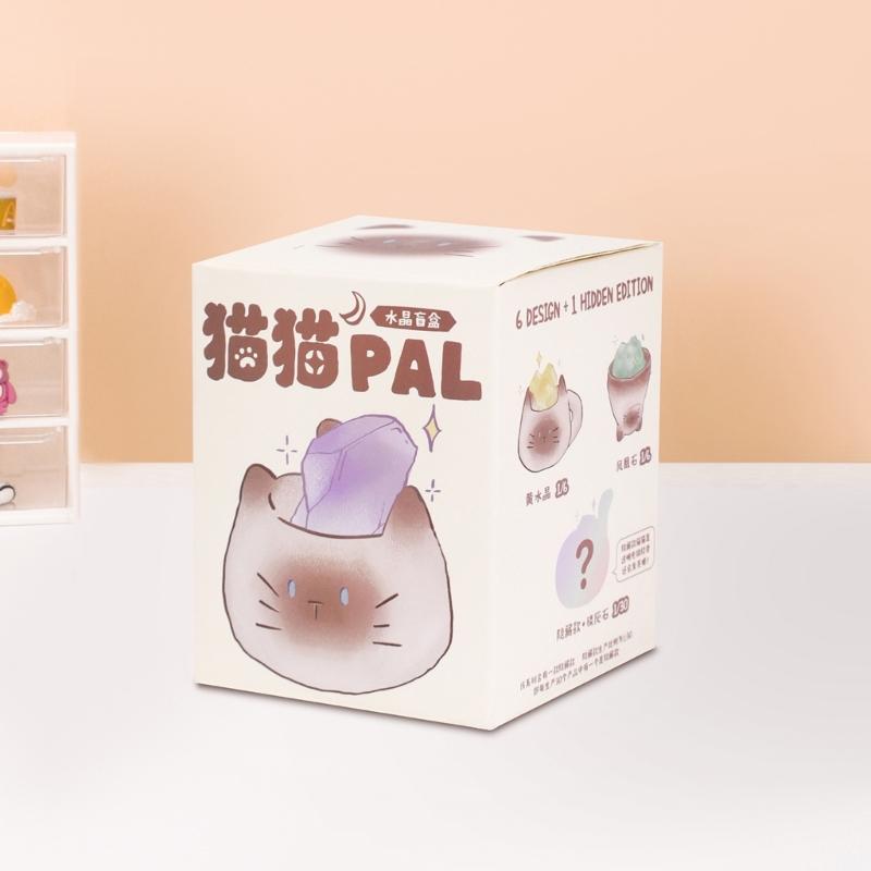 Cartoon Mystery Katzen Kristallstatue Miniatur Harz Ornament Überraschungssammlung Desktop Dekoration Zubehör Geschenk