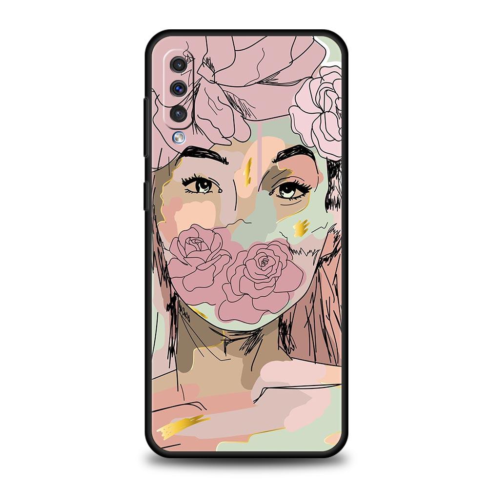 Paris Art Blue Butterfly Flower Phone Case For Samsung A12 A32 A50 A70 A20E A20S A10 A10S A22 A30 A40 A42 A52 5G A02S A04s Cover