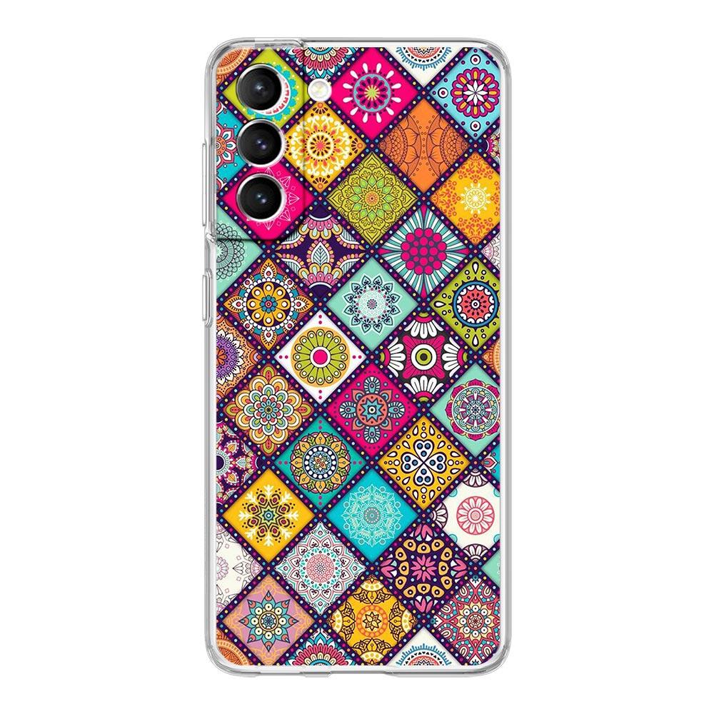 Mandala flower totem Clear Silicone Phone Case For Samsung Galaxy S23 S22 5G S20 Ultra S21 FE 5G S10E S9 S8 S10 Plus Soft Cover