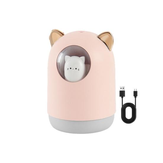 Portable Mini Humidifier 300ML Cartoon USB Cool Mist Humidifier with Colorful Lights Small Personal Desktop Humidifier with Auto Shut-Off