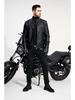 Men's PU Leather Motorcycle Jacket, Casual Retro Stand Collar Outerwear