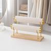 Versatile Freestanding Jewelry Display Rack with Wooden Base Sturdy Bangle