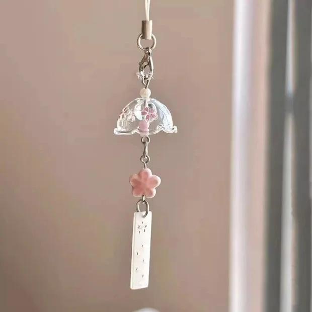 Exclusive 2 Sakura Wind Chime Handmade Phone Charm: Beaded & Versatile