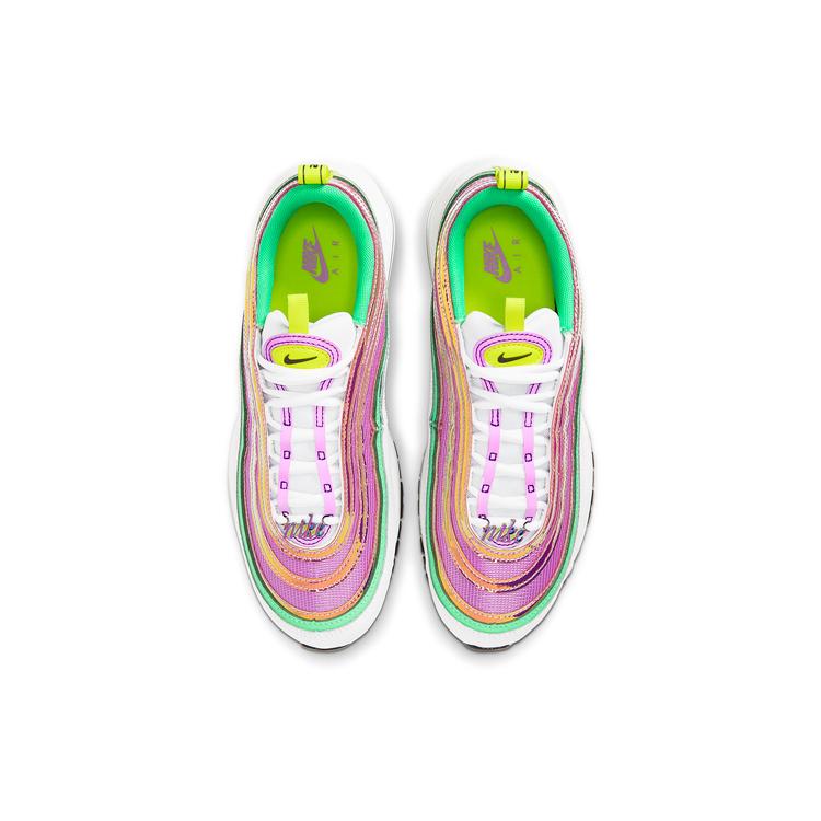 Nike Air Max 97 Bianco Verde Elettrico Rosa Fluo Donna CW5591-100
