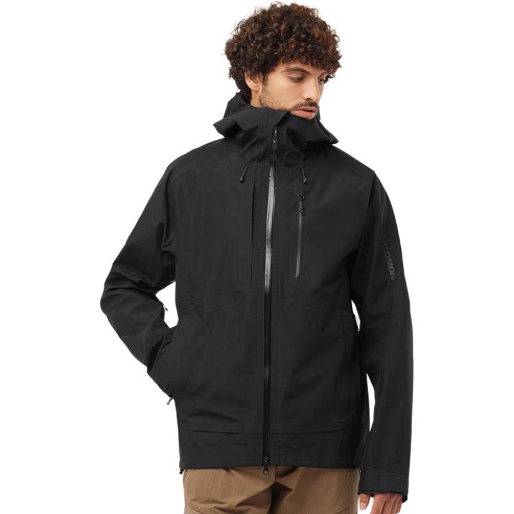 Salomon Outline Gtx 3L Classic Outdoor Waterproof Windproof Breathable Durable Shell Jacket Men Jacket Deep-Black LC2216500