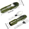 7 In 1 Multifunctional Outdoor Tableware Stainless Steel Foldable Fork Spoon Knife Picnic Camping Hiking Travelling Dinnerware
