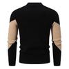 Men's Winter Thick Knit Color-Block Patchwork Sweater
