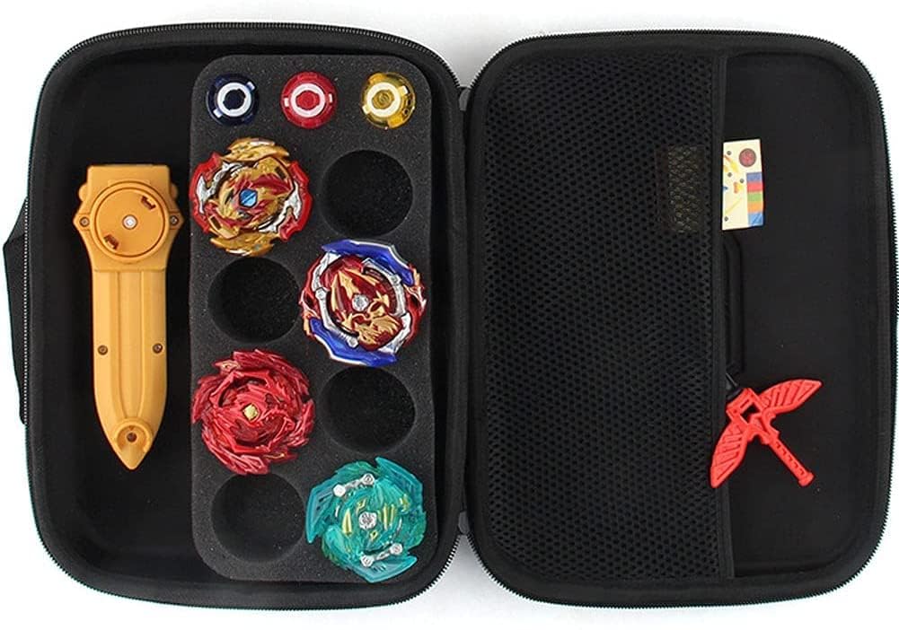 Pouzdro Beyblade Přenosné s rukojetí Odolné Pouzdro Beyblade Burst Sponge Úleva proti otřesům Dárek pro děti Černá Vestavěná