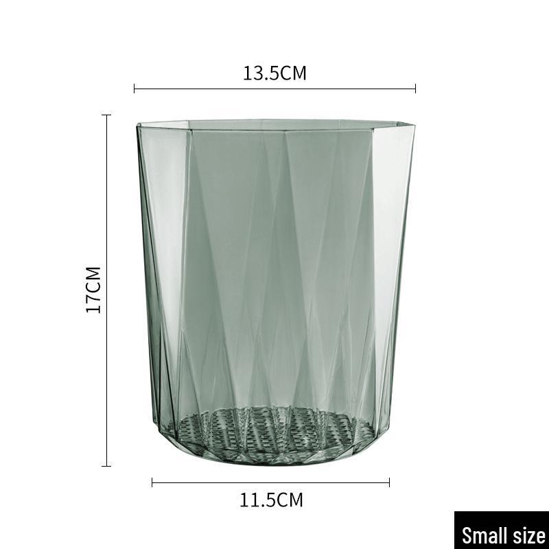 Transparent Large-Capacity Trash Bin for Living Room - Thick, Lidless, Stylish Paper Basket