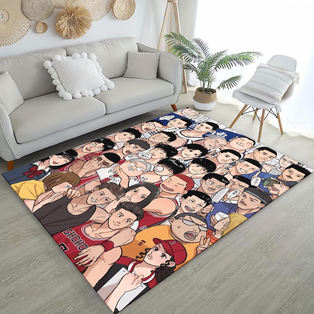 SHOHOKU 27 Style New SLAM DUNK Cartoon Basketball Anime Carpet Rug for Living Room Bedroom Home Sofa,Kid Play Non-slip Floor Mat