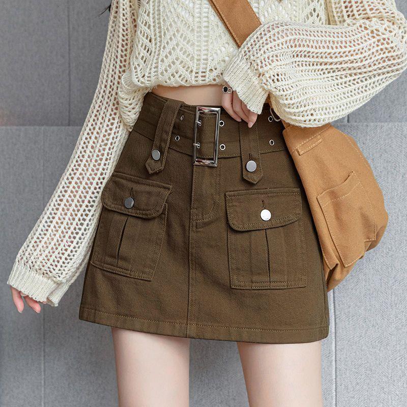 Спецодежда Джинсовая юбка Женская юбка трапециевидного силуэта с завышенной талией