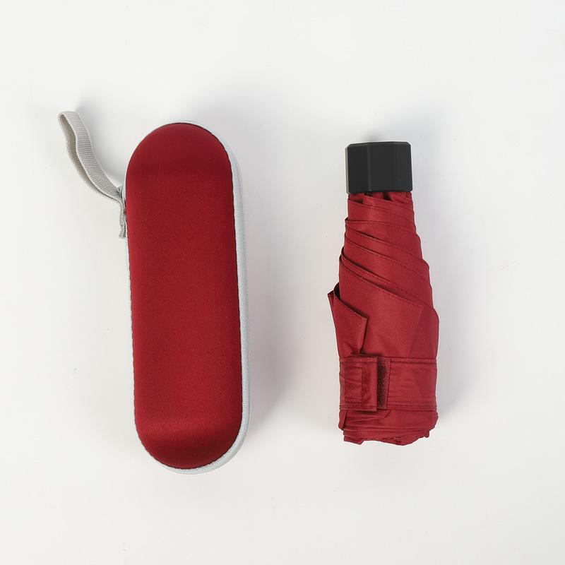 Kompakter UV-Schutz-Doppelnutzungs-Schirm für Sonne und Regen, Tragbarer Falt-Sonnenschirm mit aufgedrucktem Design