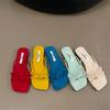 French simple toe cool slippers women's summer wear 2025 suede gentle evening wind beach thin flip-flops