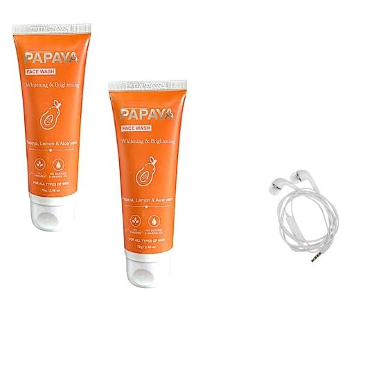 

Morvin папайя гель для умывания отбеливающий и осветляющий для всех типов кожи 70 г упаковка из 2 штук бесплатные наушники