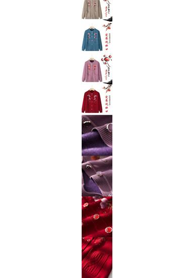 Plus Size Velvet Thickened Sweater Coat for Women & Grandmothers (73-83 Years) - Button Cardigan