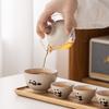 Panda Kuaike Cup Tea Set Including 1 Teapot  2 Cups, Portable Travel Teaware, Outdoor Portable Bag, Kung Fu Tea Brewing Teapot