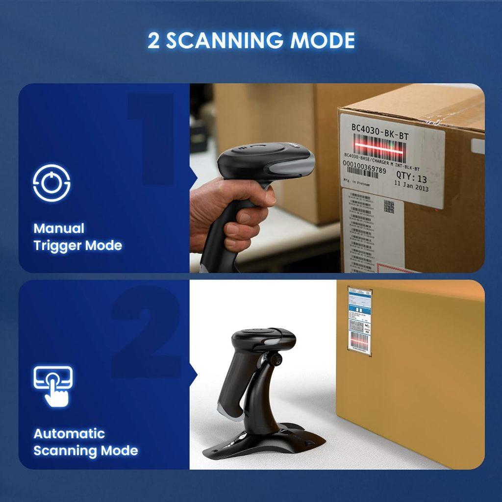 3 In 1 2.4G Bluetooth Wireless USB Wired 1D 2D QR Bar Code Reader Shockproof CCD Barcode Scanner With Stand