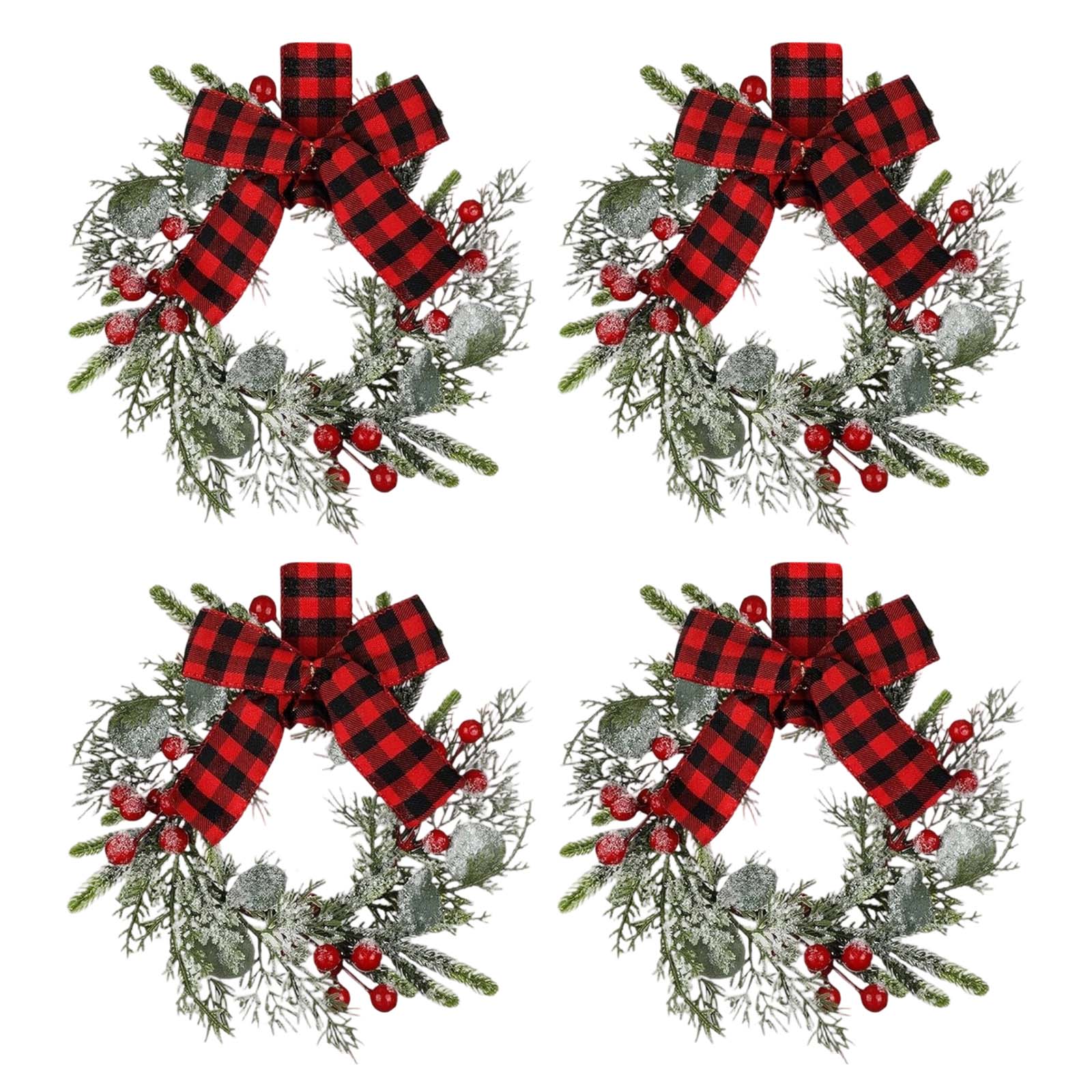 

23cm Artificial Christmas Seaweed Candlestick Wreath, Christmas Table Decoration, Artificial Christmas Seaweed Candlestick Wreath One Size