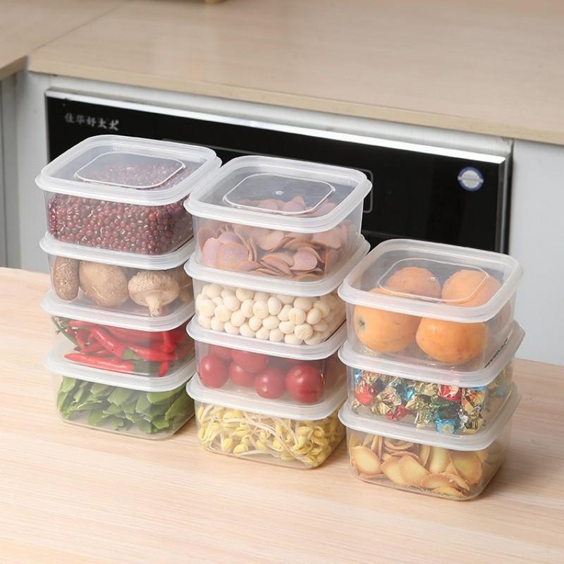 Frozen Storage Box, Special Frozen Meat Packing Fresh-Keeping Box For Refrigerator, Food Sealing Plastic Grid Small Box, Vegetable Preparation Box
