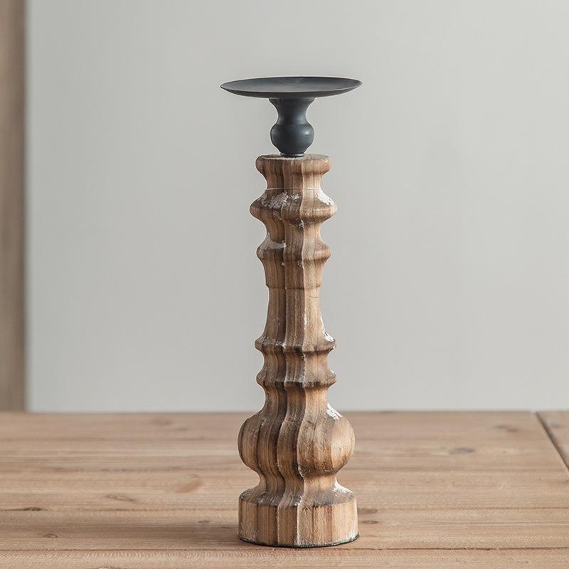 Vintage Candle Holder Wooden Candles Holders Luxury Elegant Candlestick Aesthetic Decorative Candlesticks Table Decorations