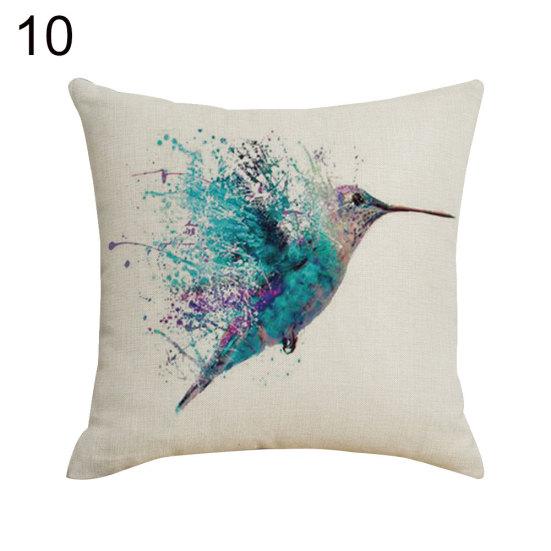 

Льняная подушка с цветком колибри, наволочка, чехол для дивана, дома