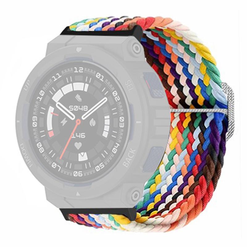 

For Huami Amazfit Active Edge (A2212) Watch Band Braided Nylon Adjustable Straps Rainbow