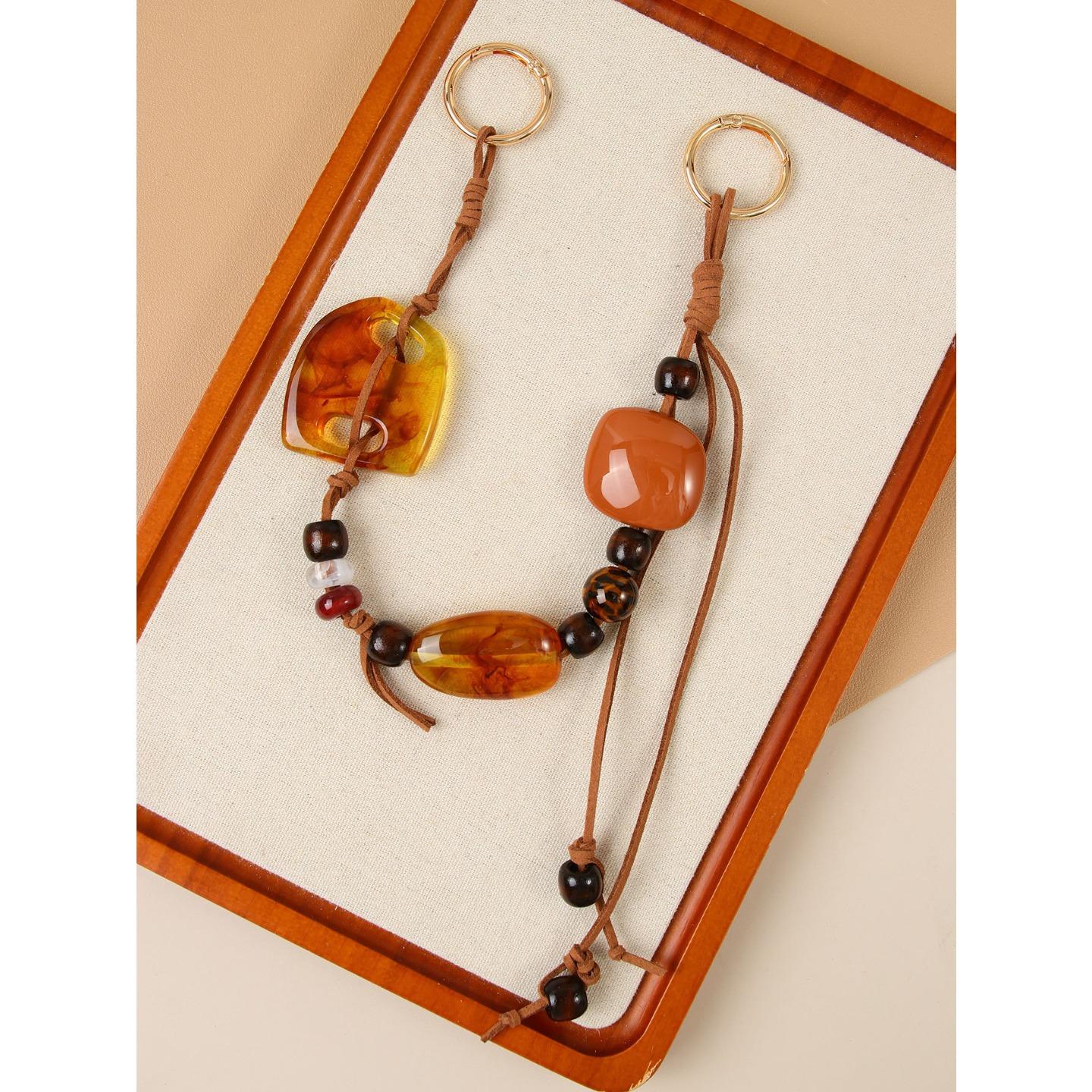 

Ретро бахрома янтарь нетрадиционный свинорыл смола бусины деревянная бусина нить сумка подвеска оригинальное украшение аксессуар янтарь