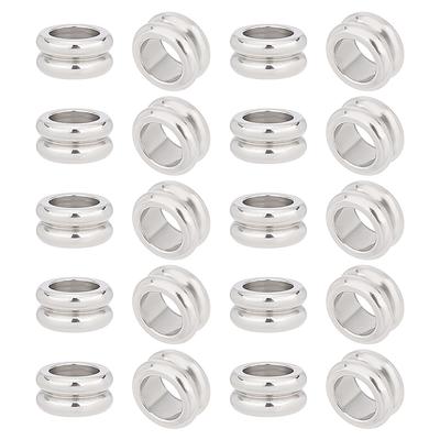 1box 304 Stainless Steel Beads Column Stainless Steel Color 8x4mm Hole: 5mm 100pcs/box