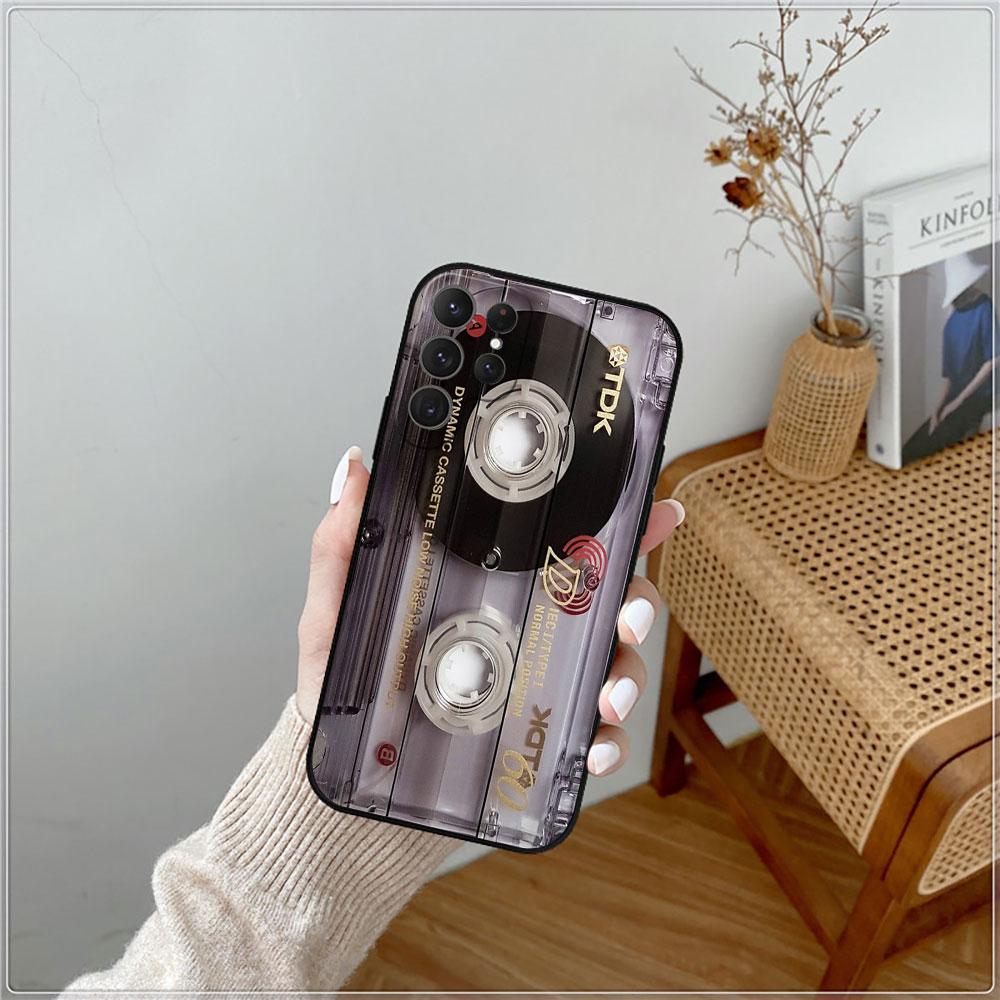 Magnetic Radio tape Cassette Phone Case For Samsung Galaxy S24 Case S22 S21 S20 S23 Ultra Fe S10 S9 S8 Plus 4G 5G Silicone Cover