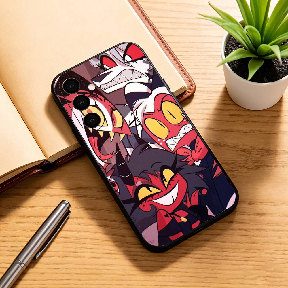 

B-Blitzo H-Helluva Boss Phone Case Black Silicone Soft For Samsung Galaxy A73,A72,A71,A70,A53,A52,A51 Samsung a32 5g
