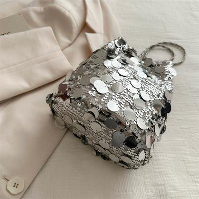 This Year's Popular Sequined Niche Design Bag 2025 New Women's Bag Versatile Chain Messenger Bag Shoulder Bucket Bag