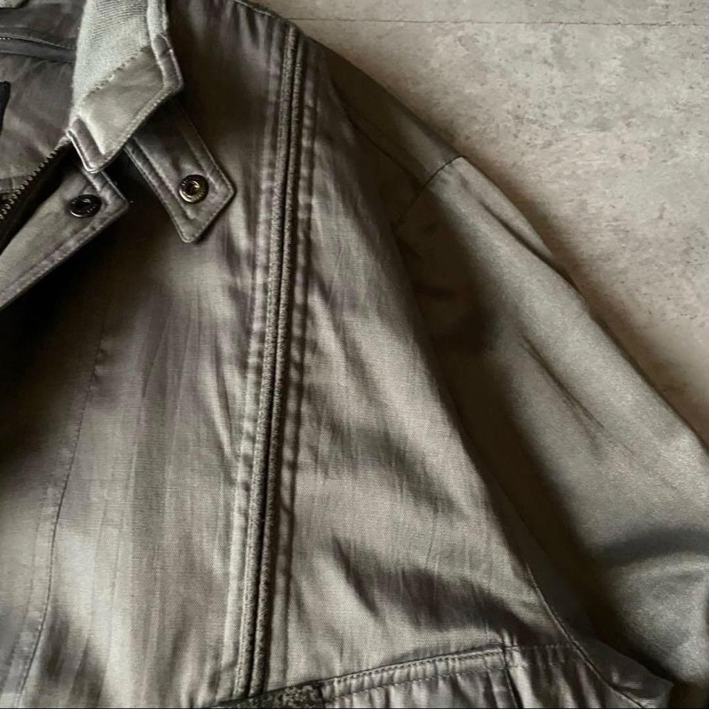Used Vintage Blouson Jacket Glossy Short Length L American Casual Military Biker