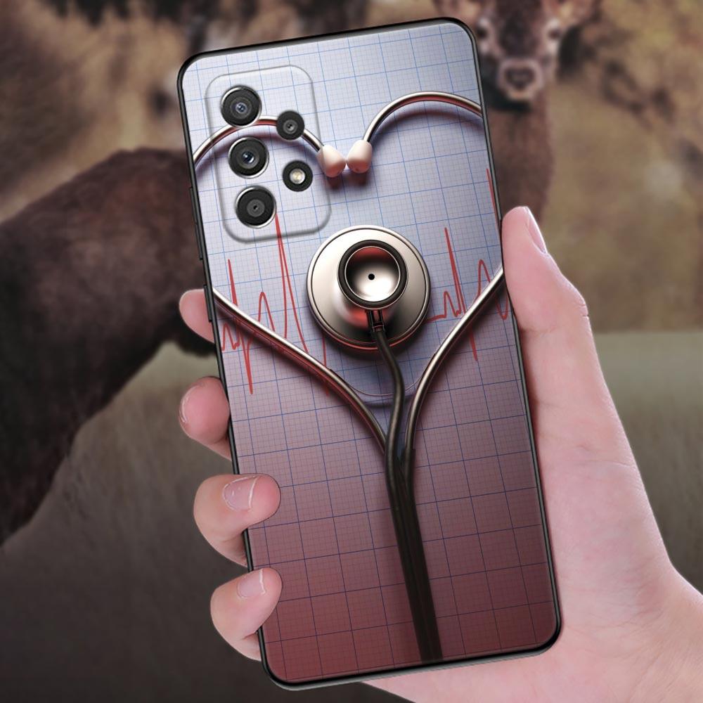 Nurse Medical Heart Stethoscope Phone Case For Samsung Galaxy A57 A56 A37 A55 A36 A26 A54 A52 A35 A34 A25 A17 A16 A15 A07 Cover