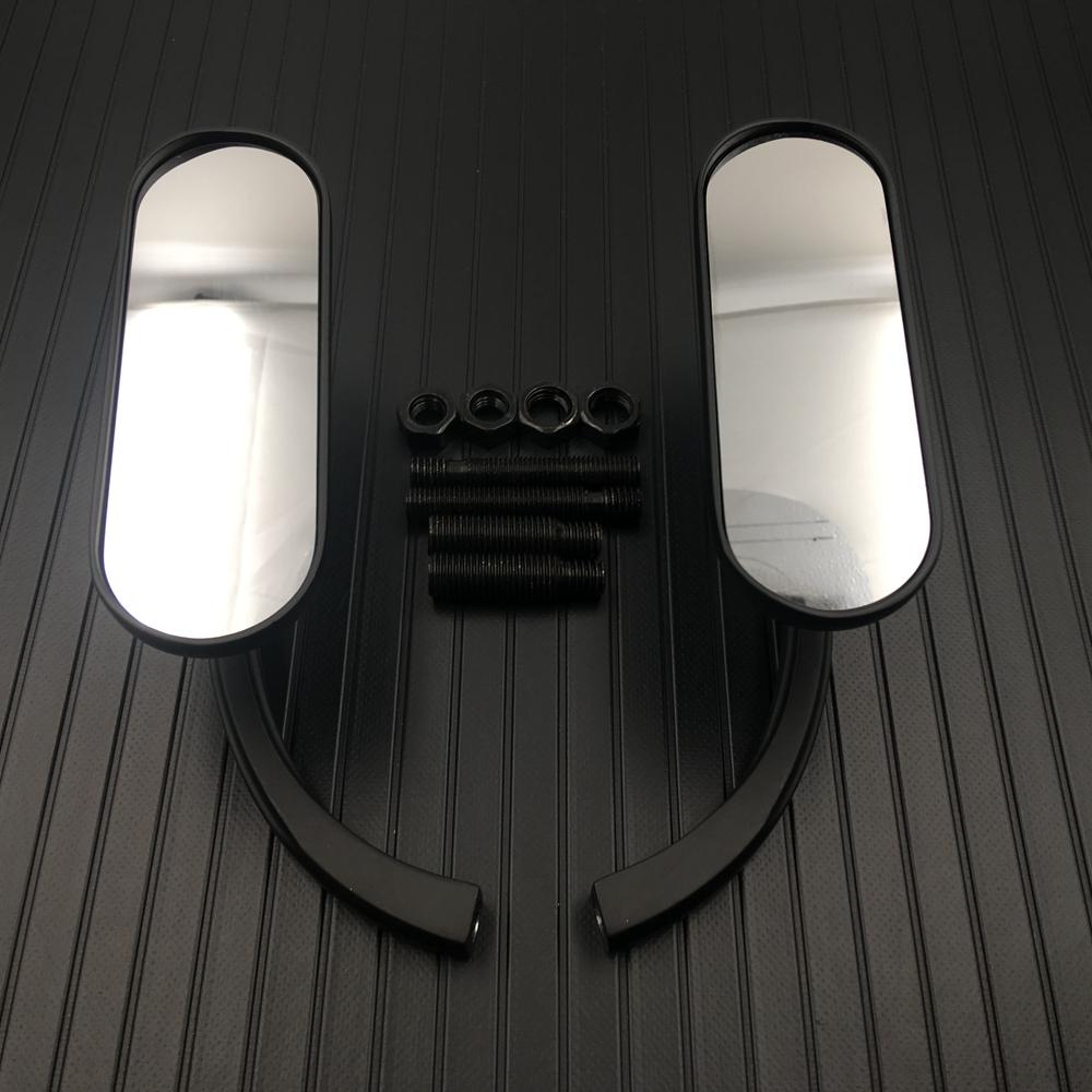 Motorcycle Left +Right Mini Oval Mirror 8mm&10mm Black Mirrors For Harley Touring Electra Glide Dyna Fatboy Softail Sportster XL