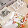 Plastic Clothing Clip Clothes Drying Rack with 12 Clips, Heavy Duty Rotatable Compact Solution Foldable Hanger, Anti-Slip Organizer for Underwear And